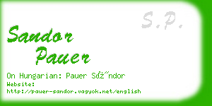 sandor pauer business card